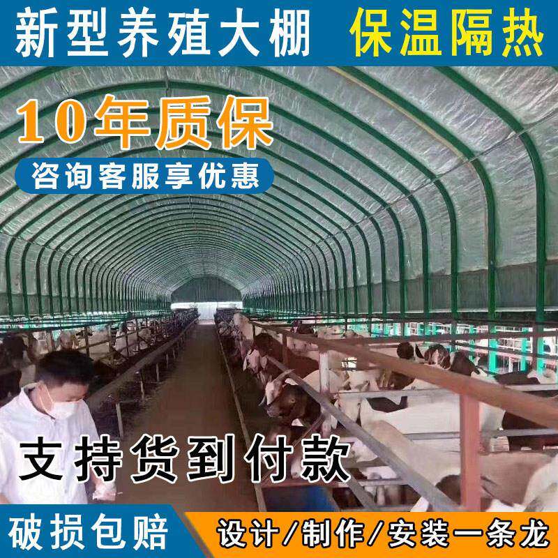 养殖大棚骨架钢管全套牛棚羊圈猪舍鹅兔养鸡场椭圆管温室蔬菜大棚