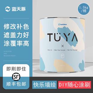 蓝天豚硅藻泥涂料墙面修补家用小罐艺术漆客厅室内电视背景墙刷新
