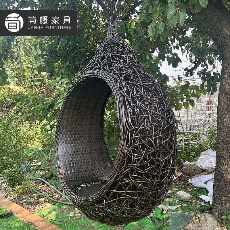 户外圆形吊篮度假村旅游景区吊椅民宿酒店网红鸟巢庭院小区秋千