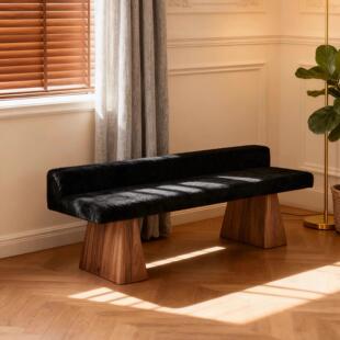 中古风实木长条凳子家用餐厅餐椅设计师创意床尾凳轻奢沙发长条凳