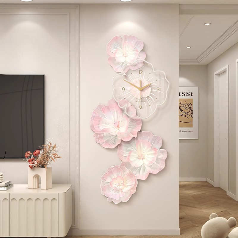 牡丹花电视背景墙装饰画入户门正对墙挂画高级感壁画走廊2023新款
