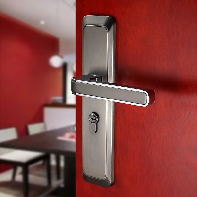 美式极简静门锁室内卧室音房门家通OMO用型现锁代简约木门锁用具