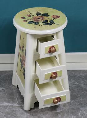 24-1529成C简约现代卧室梳妆家子时尚创意实凳木小圆凳人用储物收