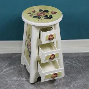 创意实凳木小圆凳人用储物收 1529成C简约现代卧室梳妆家子时尚