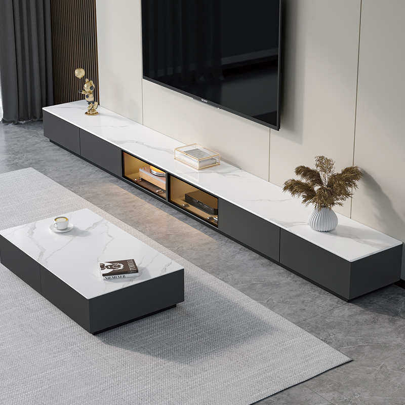 岩板电视柜茶几组合现代简约客厅极简轻奢地柜小户型地台电视新品