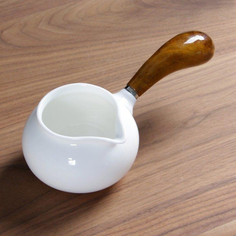 白瓷公杯羊脂玉瓷公道杯陶瓷分茶器茶具配件带把匀杯大号茶海家用