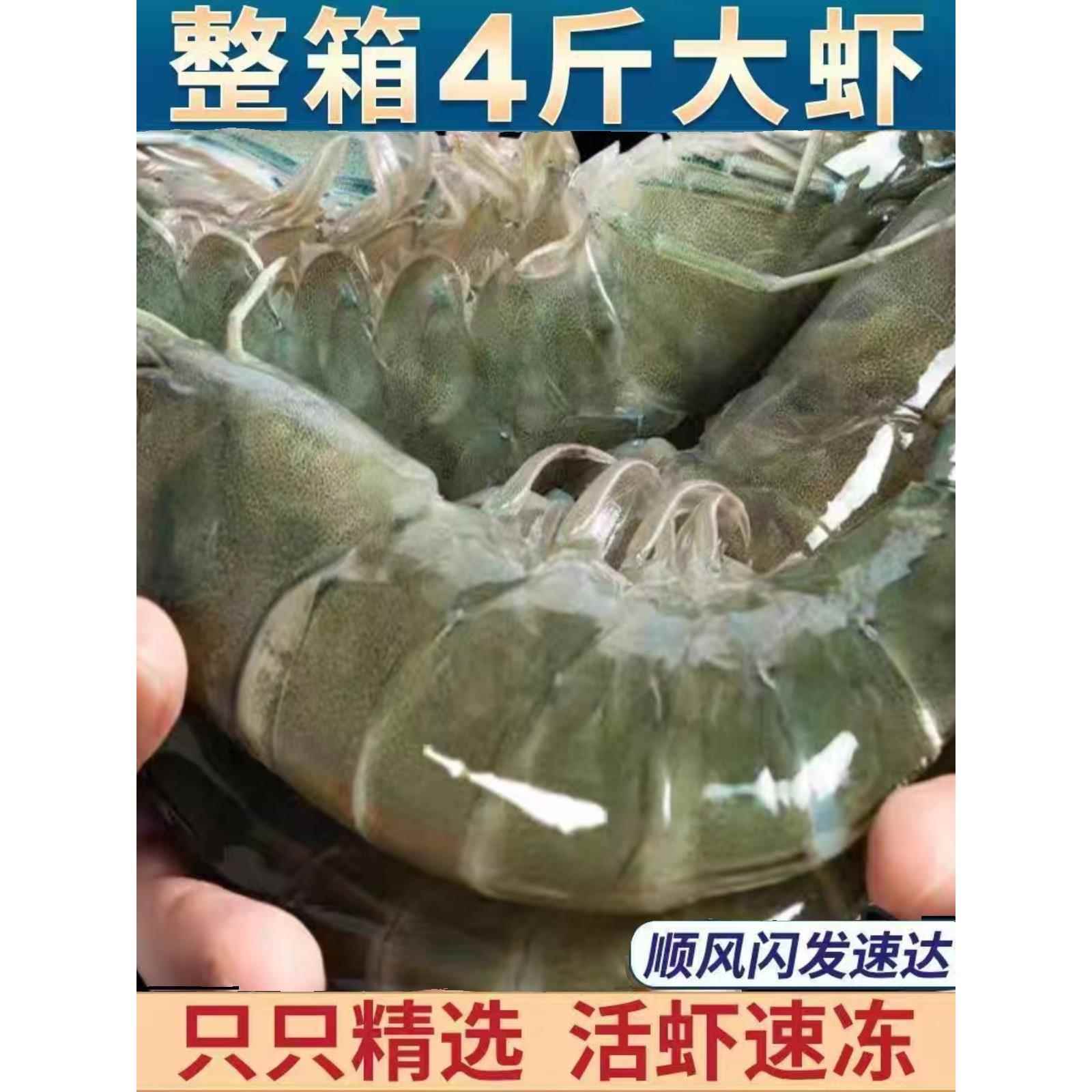 大虾鲜活超大基围虾青岛超大海虾冷冻青虾白虾对虾海捕大虾海虾类