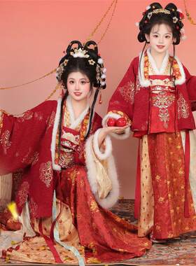 【金马启岁】新中式汉服女童秋冬红色拜年服新年过年服喜庆秋冬款