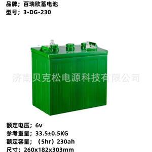 百瑞欧蓄电池3-DG-2106v210ah牵引车洗地机清洁设备水电池深循环