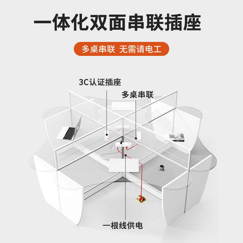 异形创意职员办公桌椅组合简约现代4/6人位屏风员工位财务桌卡座