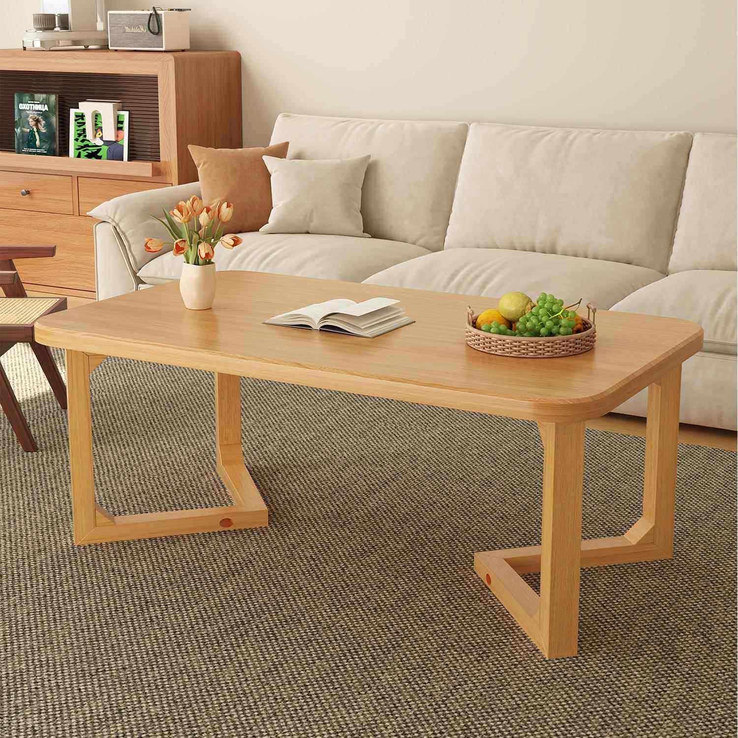 茶几客厅家用小户型实木腿简易茶桌新款高端办公室桌子客厅卧室