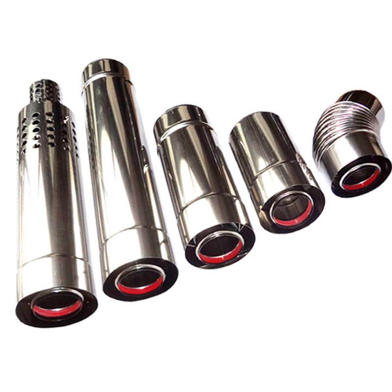 燃气热水器壁挂炉双层不锈钢排烟管120*80烟囱110*75加长管110*60