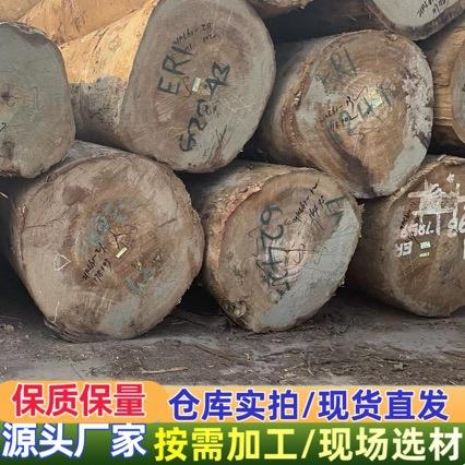 第伦桃红柳桉原木景观工程木材垫木户外硬木八果棺木料