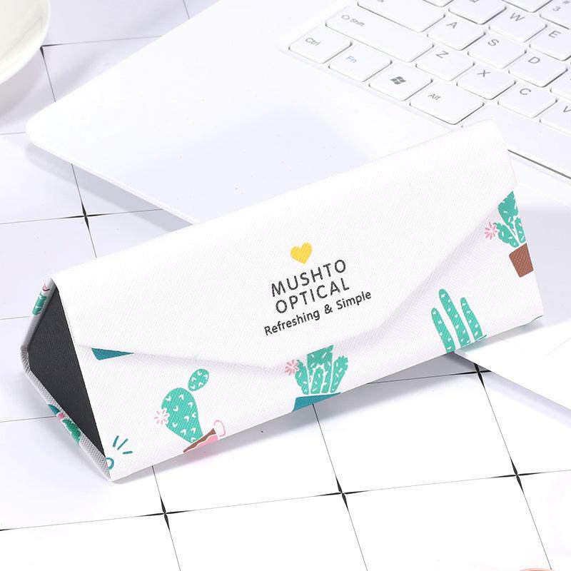 眼镜盒女韩国小清新复古优雅男款折叠便携式可爱眼睛太阳墨镜盒