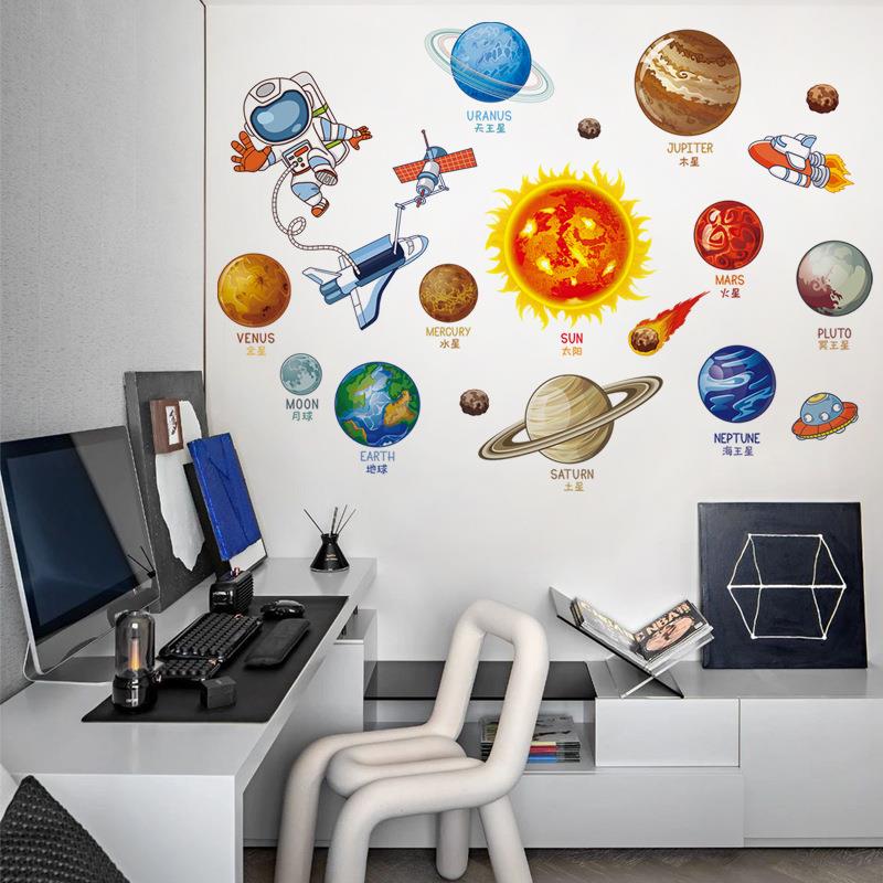 旅康CHAB遨游太阳系宇宙星空风格自粘墙贴家居房间壁画装饰定制