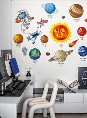 旅康CH39027AB遨游太阳系宇宙星空风格自粘墙贴家居房间壁画装饰