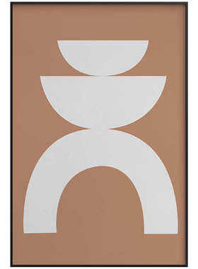 橙色几何奶油风客厅落地画竖版新款沙发背景墙挂画抽象玄关画摆画