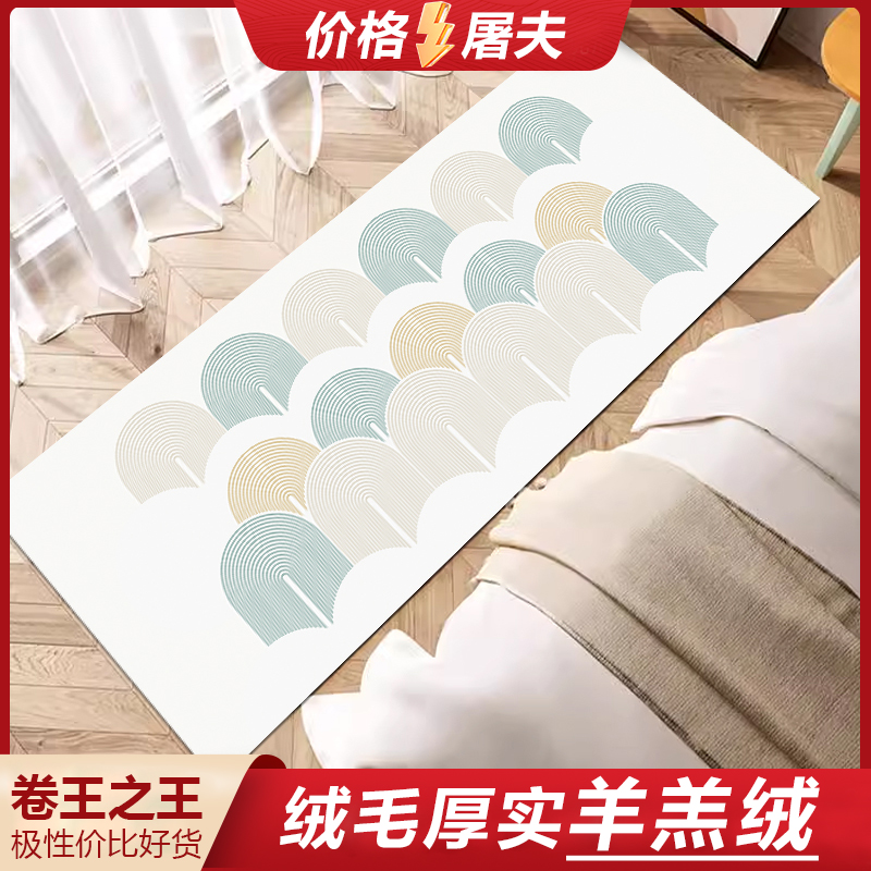 地毯卧室床边毯防摔防水加厚侘寂风书房客厅阳台房间床下床前地垫