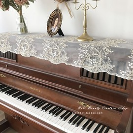 马小萌法式重工金线欧式绣花防尘钢琴盖巾盖布通用成品钢琴罩