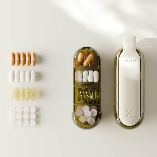 Cute and Mini Portable Pill Organizer for Three Meals a Day,