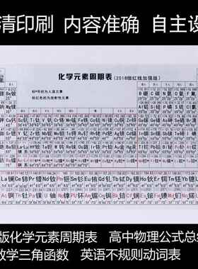 全套归纳基础创意年级塑料学生三角函数化学元素周期表小卡片透明