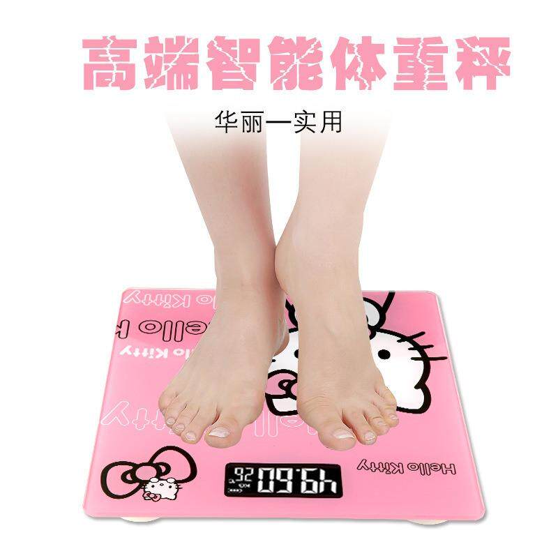 新款直销可爱卡通kt猫家用体重秤精准智能体脂秤可充电家用健康脂