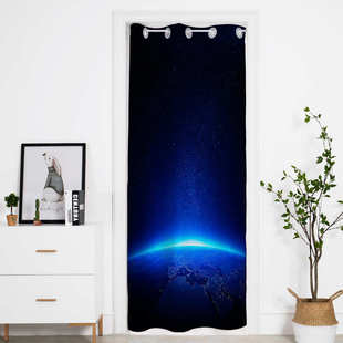 宇宙星空儿童卧室空调房免打孔门帘房间过道厨房试衣间隔断帘布艺
