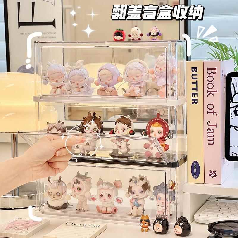 手办盲盒展示盒透明收纳盒陈列架展示架泡泡玩偶马特公仔防尘盒子