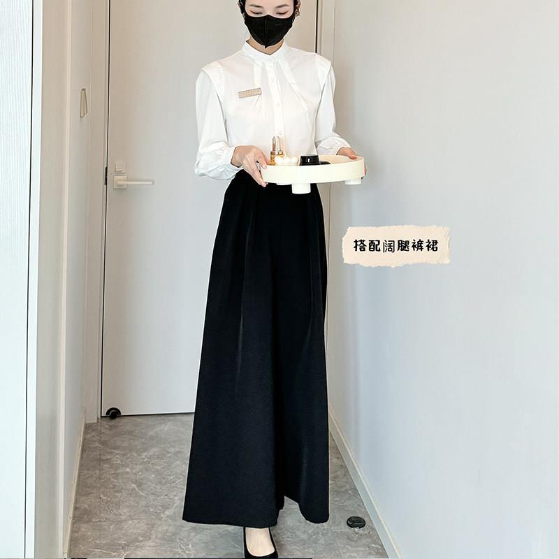 韩式美容师工作服女秋冬美容院酒店前台接待会所足疗高端马甲套装