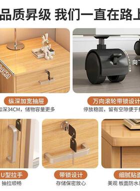 床头柜室卧用带锁卧室多层木质IBH床边收纳家用简家易储物柜柜置