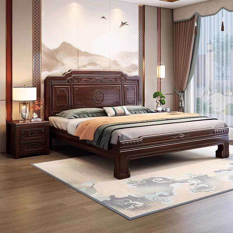 实木雕花大床1.5m中式格木仿古1.8米双人复古古典2米主卧原木