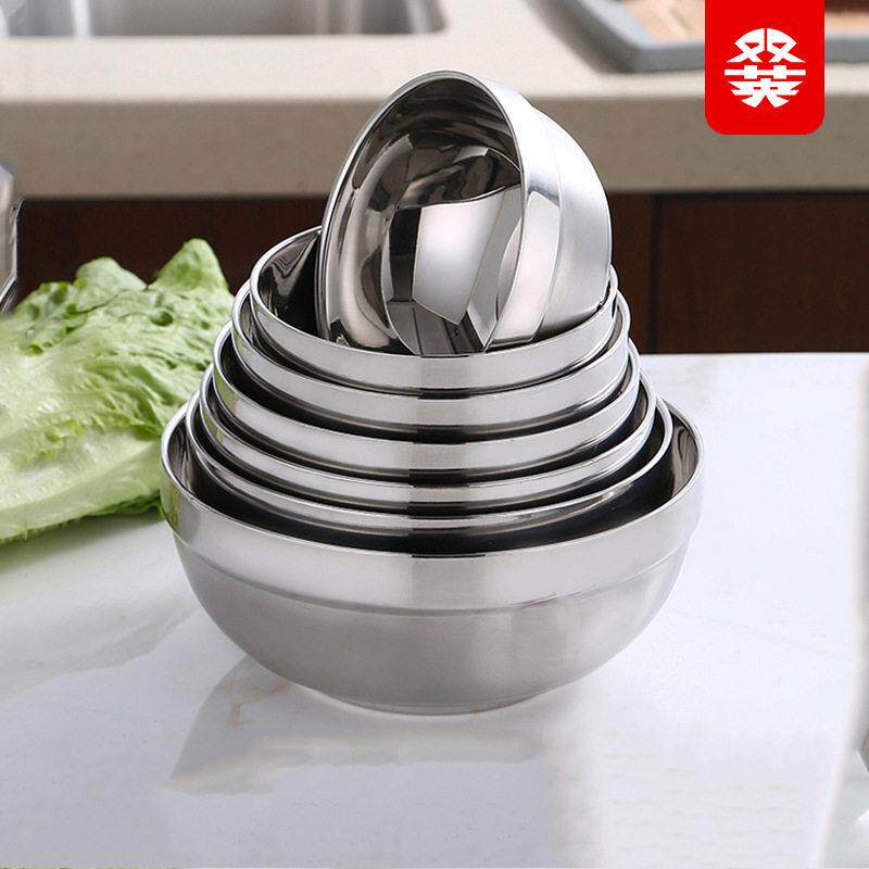 304不锈钢碗双层隔热防烫碗儿童汤碗家用泡面碗学生宿舍饭碗