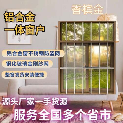 自建房铝合金推拉窗防蚊防盗一体窗支持定制阳台封窗防盗窗推拉窗
