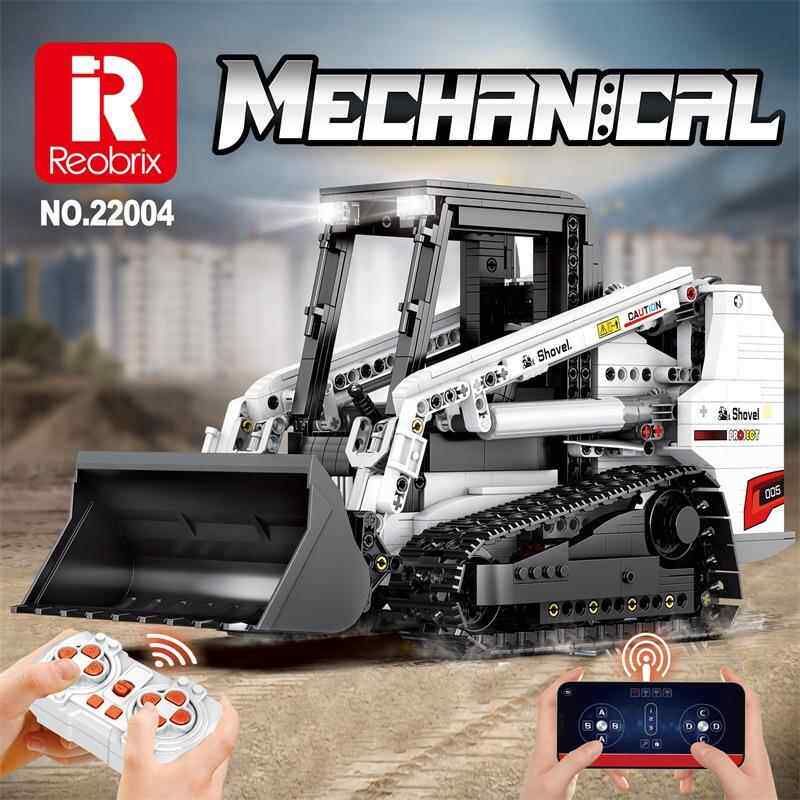 Reobrix22004科技机械工程车山猫装载机遥控模型拼装积木玩具