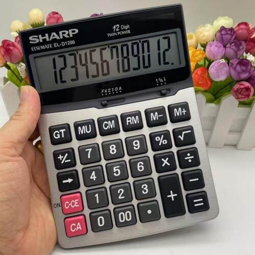 夏普桌面办公太阳能计算器EL-D1200外贸出口亚马逊跨境商务计算机
