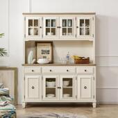 美式 高餐边柜纯实木酒柜橱简轻奢水柜碗约多功茶ZNP能收纳双层西