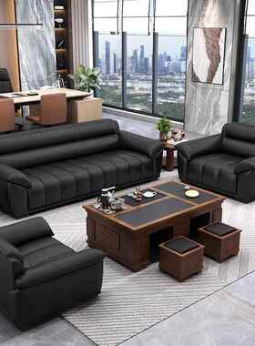 ?2024新款办公沙发简商FLsf0051洽务接待体室谈休息区三人位茶几