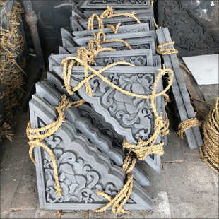 砖雕仿古青砖中式古建浮雕照壁影壁影壁墙墙面装饰玄关三角龙角花