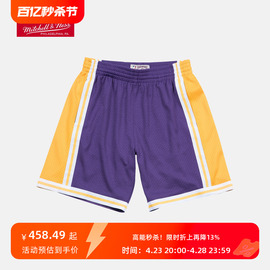 湖人队84年SW复古球裤运动篮球休闲短裤BF风潮NBA-Mitchellness