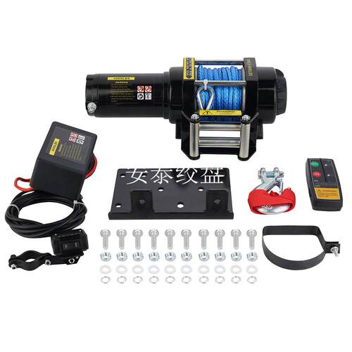 12V/24V沙滩车4000磅尼龙绳电动绞盘厂家直销价
