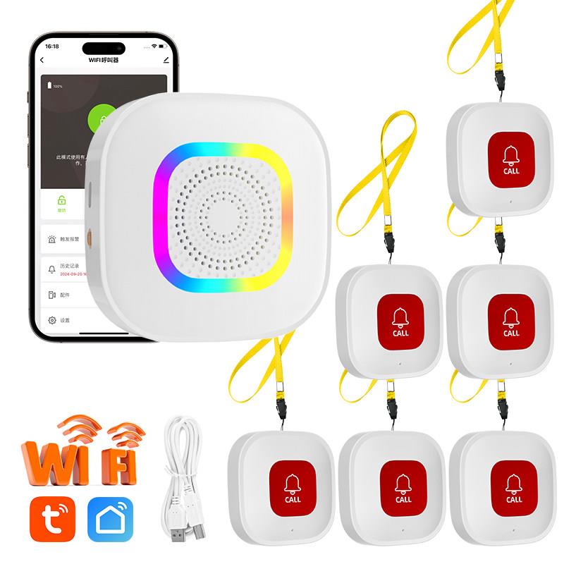智能WIFI老人呼叫器无线门铃家用SOS紧急按钮APP远程老人求救器