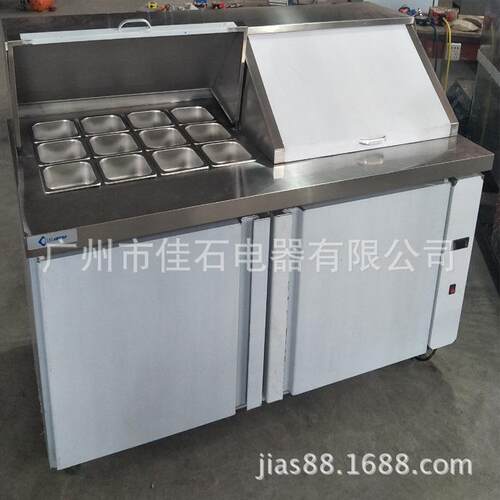 厂家供应 110V 三明治披萨操作台 商用 沙拉冷藏保鲜柜 抓码柜
