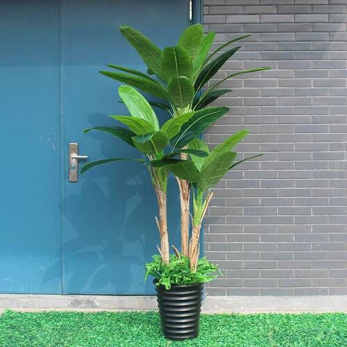 厂家直供仿芭蕉树香蕉大真型仿真植物盆栽场-摆景大厅酒店假装饰