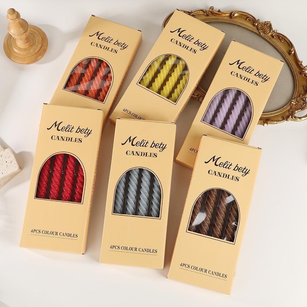 莫兰螺纹蜡烛批发浪漫婚礼蜡片