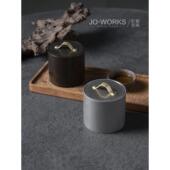 烟灰缸防尘带盖创意个性 覆古多功能家用客厅不锈钢黄铜烟缸