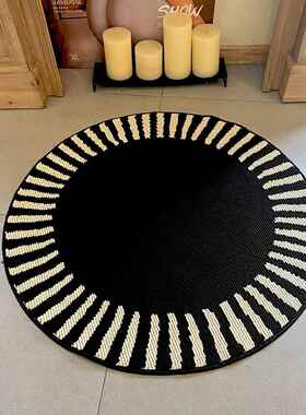 TipToe暗隐 复古轻奢圆形地毯客厅茶几卧室床边电竞椅地垫毯防水