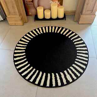 TipToe暗隐 复古轻奢圆形地毯客厅茶几卧室床边电竞椅地垫毯防水