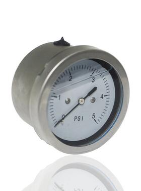 供全钢耐震压力表全钢充油膜盒压力表微压力表YEBN65Z 5PSI G1/4