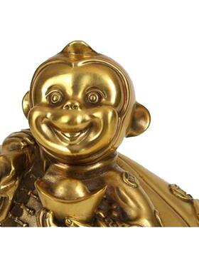 全铜猴子摆件福字猴吉祥物背钱袋铜猴装饰品十二生肖猴摆设礼品