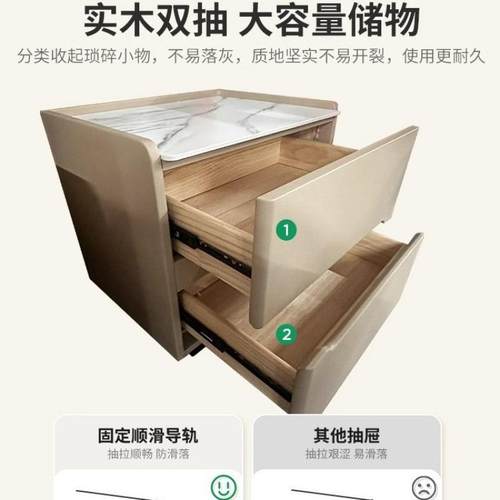 智款能床头柜2木025年新带灯无线充现代简约家用实卧床BC10室边收